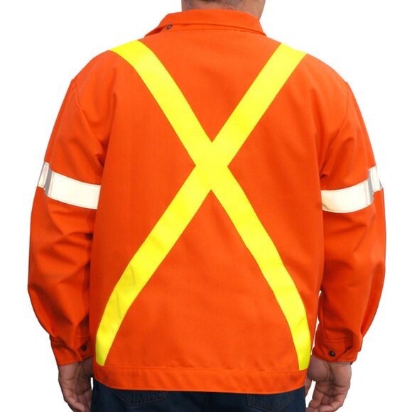 AGO Essential Workwear Denim Orange Jacket With Hoodie ARC/FR #HO-325 - Picture 3 of 12